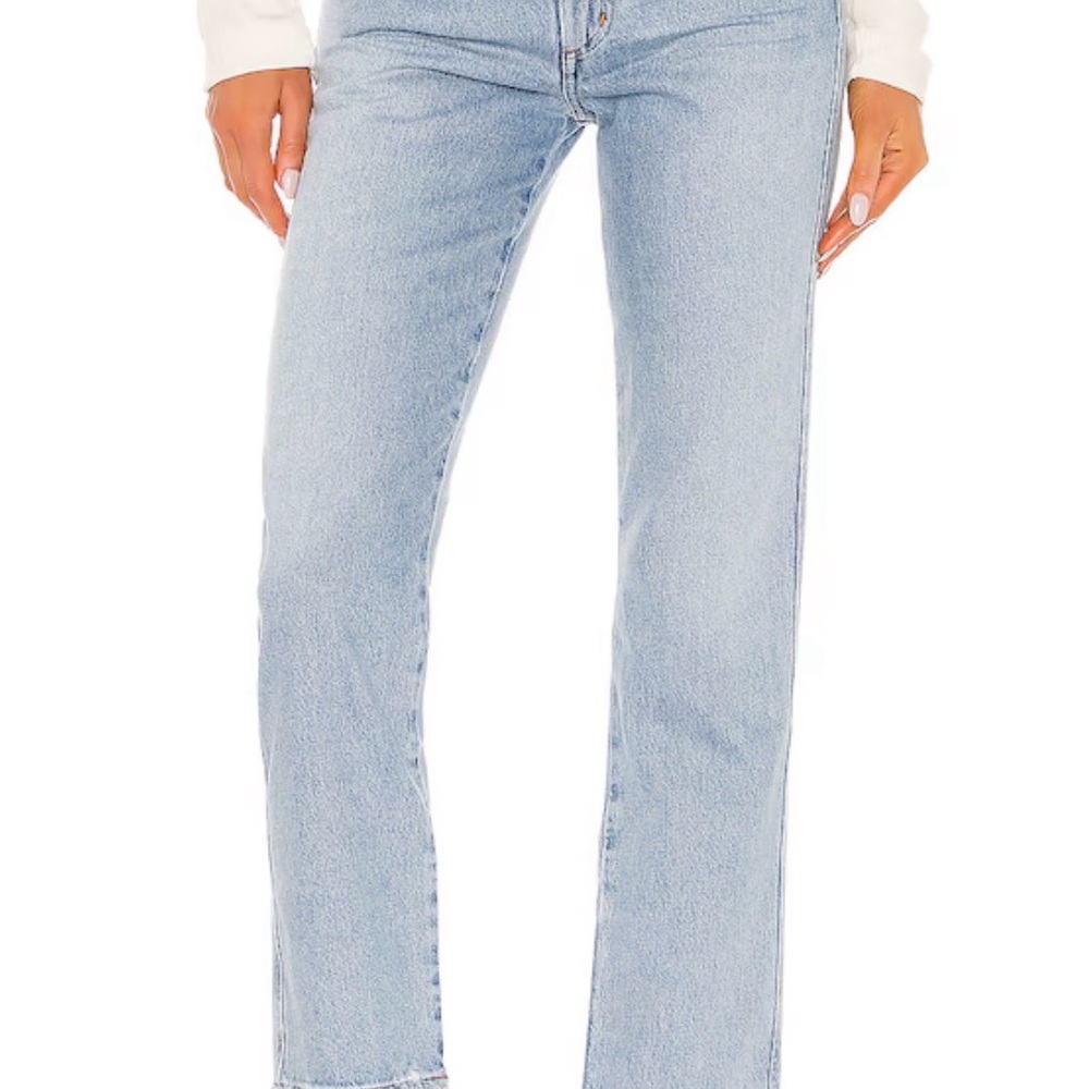AGOLDE Pinch Waist High Rise Kick Jeans in Riptide Rigid Denim - Size 28